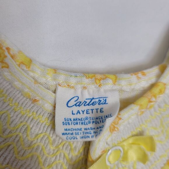 VINTAGE 60s Carter's yellow cat bunny baby clothes lot 0-3 months - Picture 6 of 9